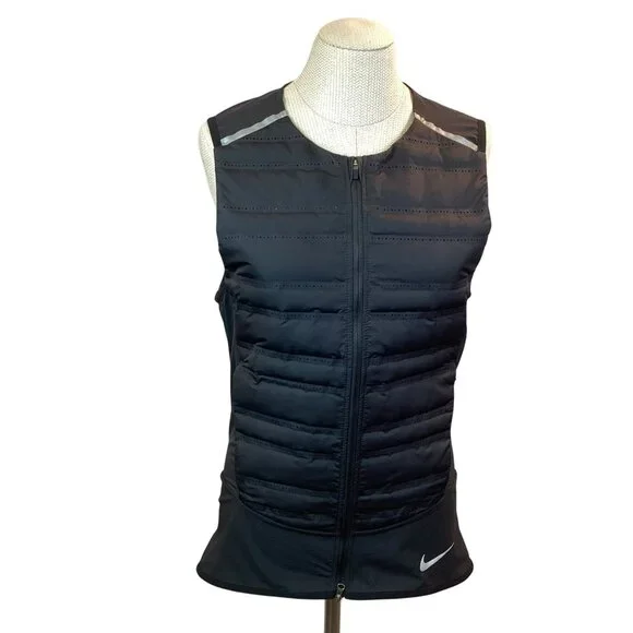 Nike Aeroloft Womens Small Down Packable Running Vest Black - Picture 2 of 10